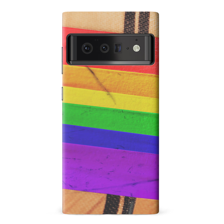 Google Pixel 6 Pro Hockey Stick Phone Case - Pride Tape
