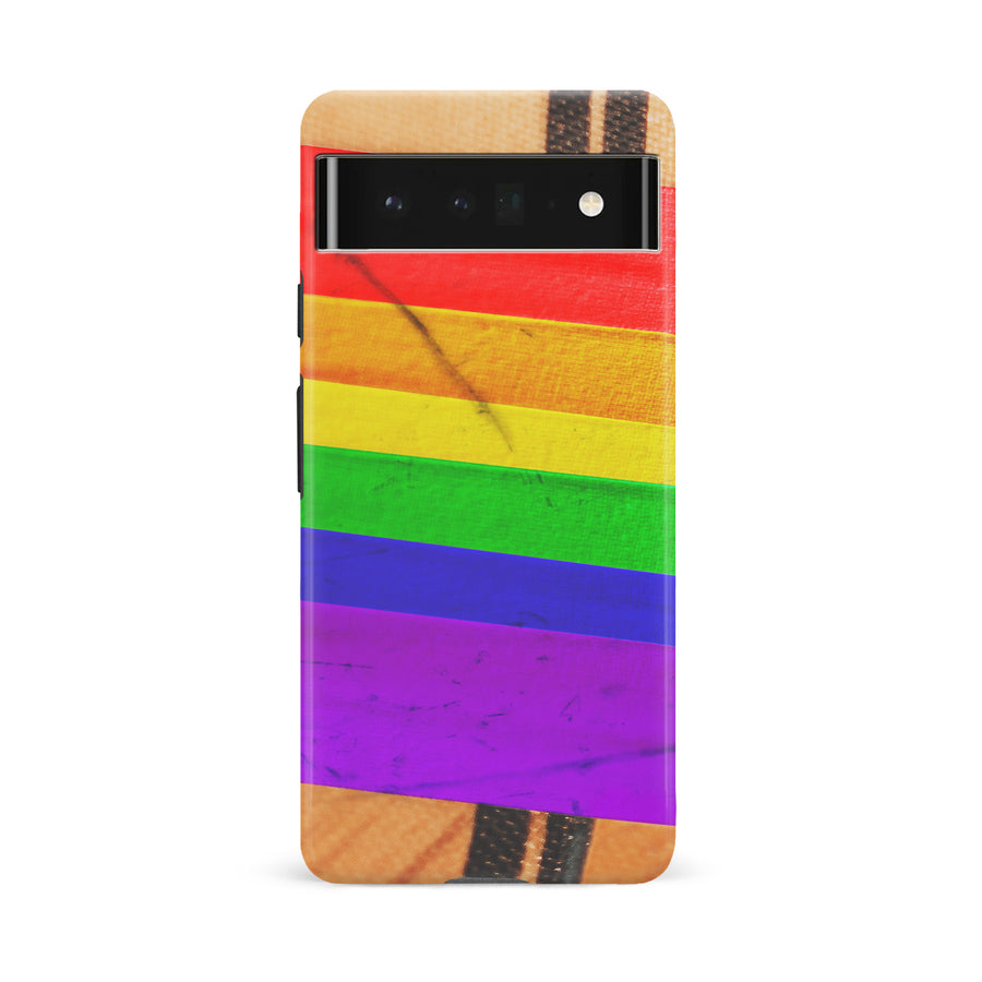 Google Pixel 6A Hockey Stick Phone Case - Pride Tape