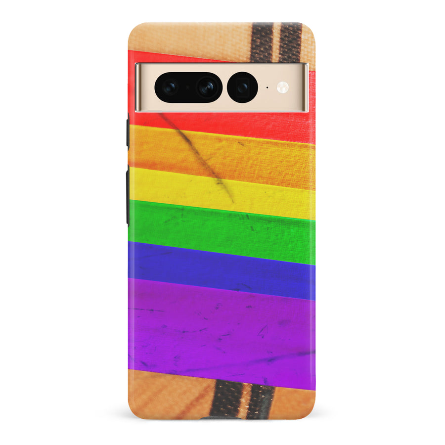 Google Pixel 7 Pro Hockey Stick Phone Case - Pride Tape