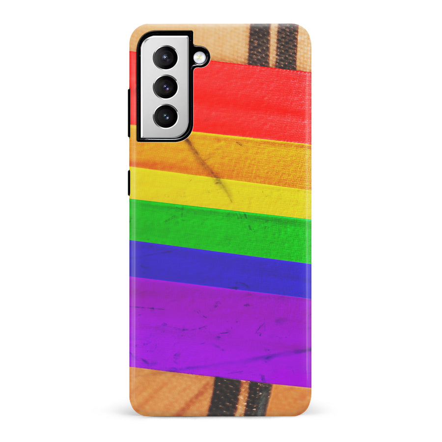 Samsung Galaxy S21 Hockey Stick Phone Case - Pride Tape