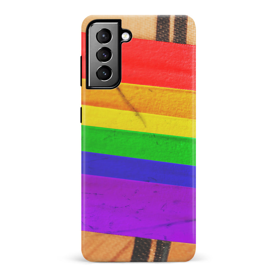 Samsung Galaxy S21 Plus Hockey Stick Phone Case - Pride Tape