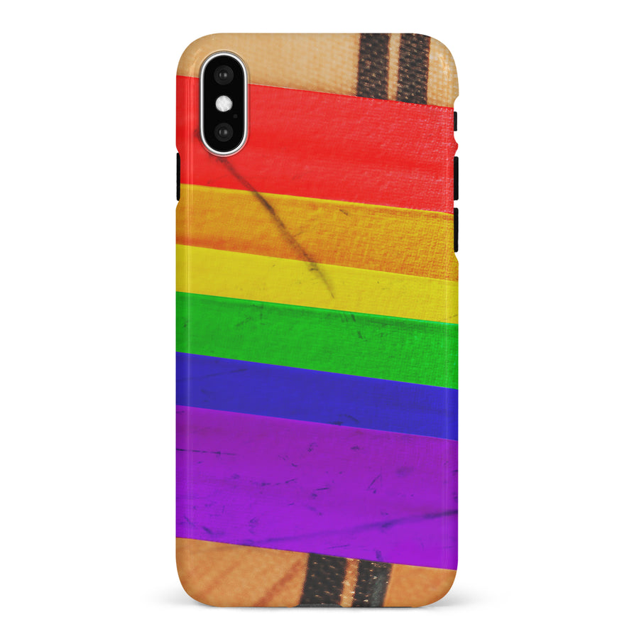 iPhone X/XS Hockey Stick Phone Case - Pride Tape