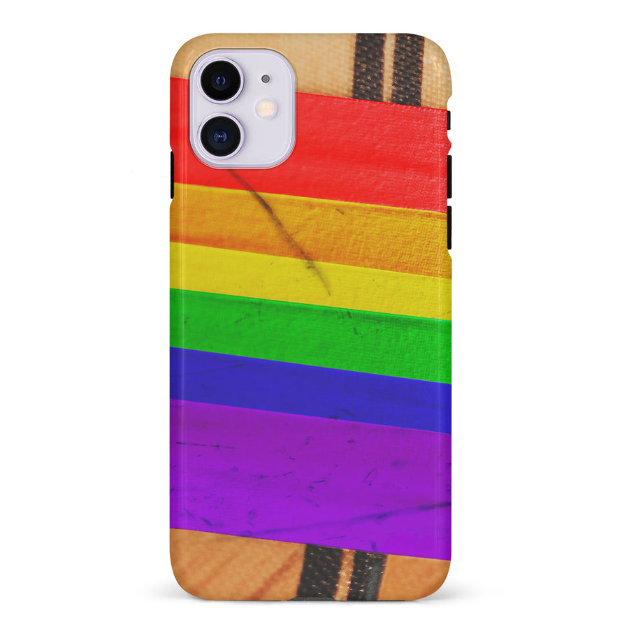 iPhone 11 Hockey Stick Phone Case - Pride Tape