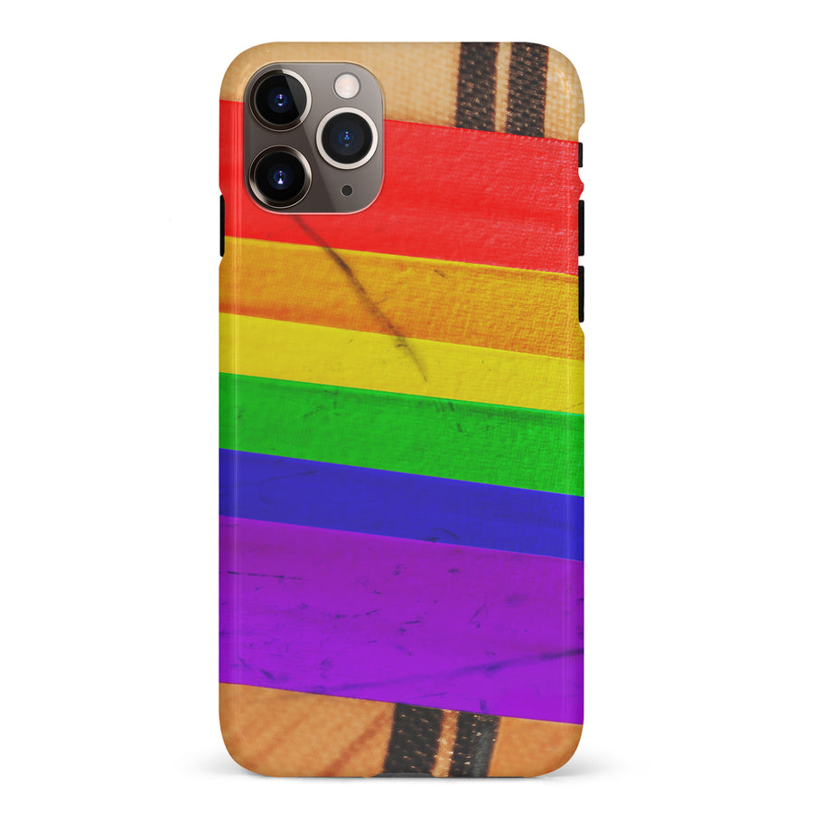 iPhone 11 Pro Max Hockey Stick Phone Case - Pride Tape