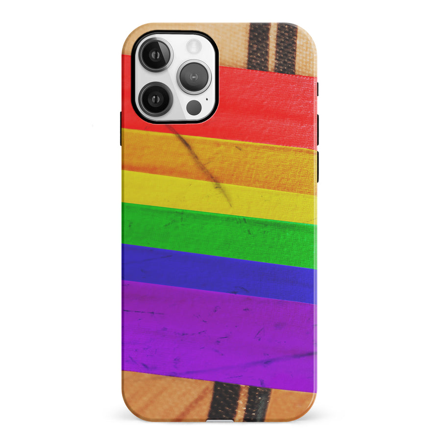 iPhone 12 Hockey Stick Phone Case - Pride Tape
