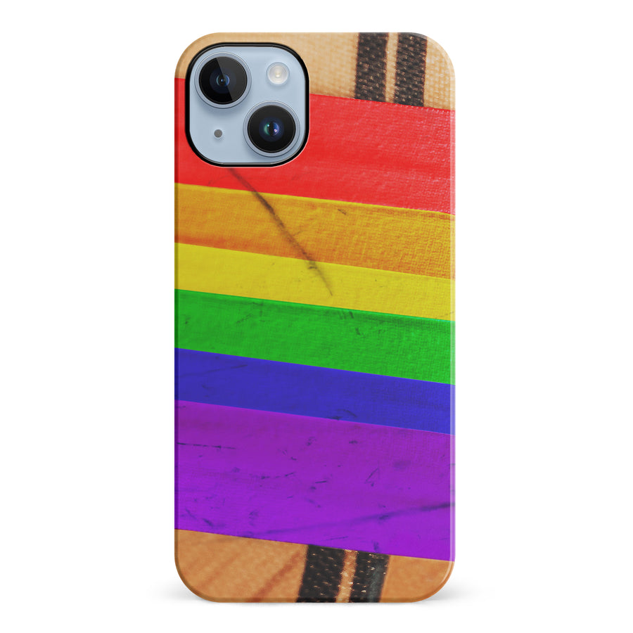 iPhone 14 Plus Hockey Stick Phone Case - Pride Tape