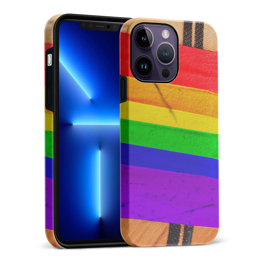 iPhone 14 Pro Max Hockey Stick Phone Case - Pride Tape