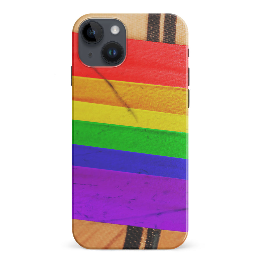 iPhone 15 Plus Hockey Stick Phone Case - Pride Tape