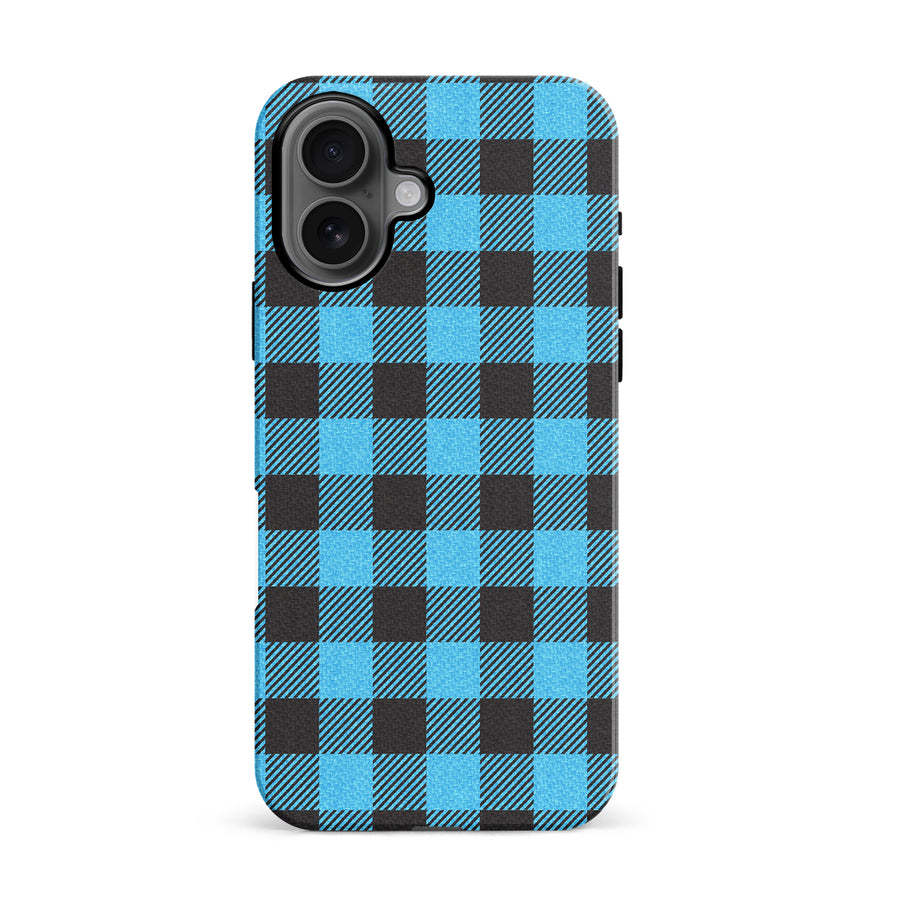 iPhone 16 Lumberjack Plaid Phone Case - Blue