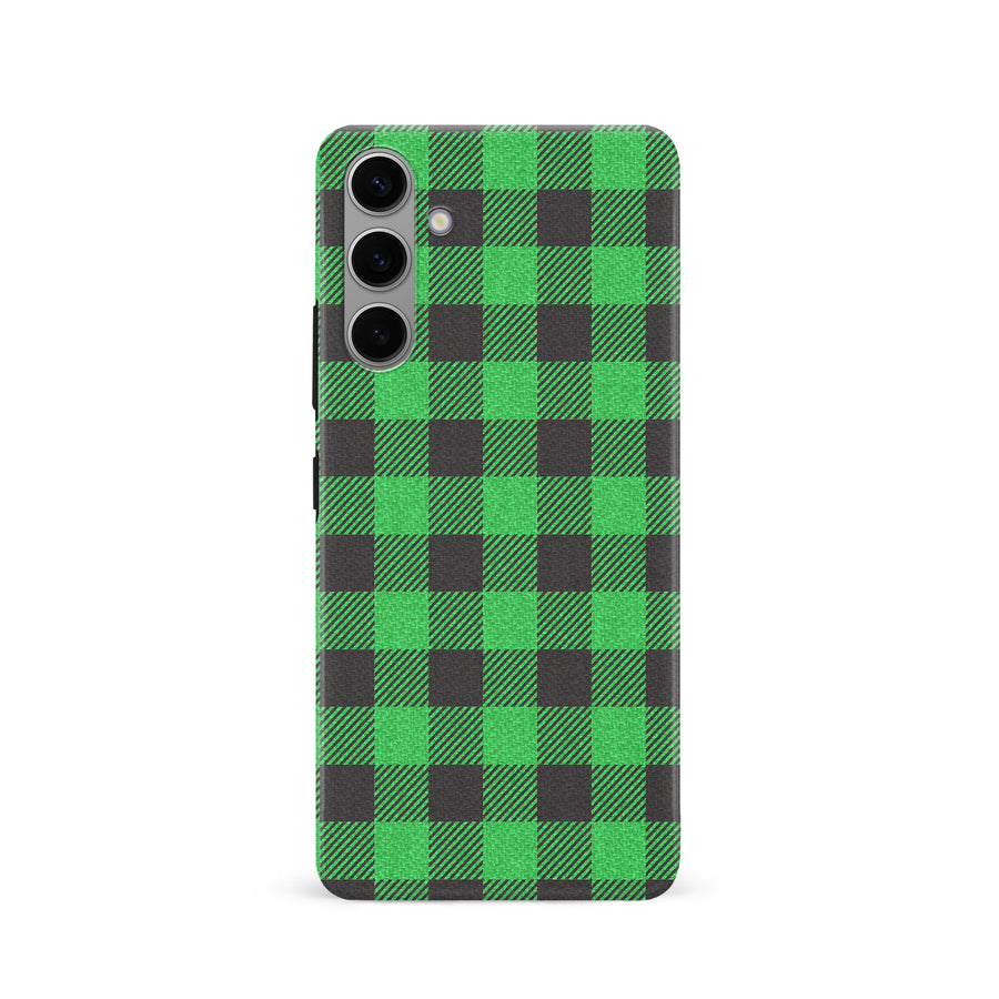 Samsung Galaxy S24 Lumberjack Plaid Phone Case - Green
