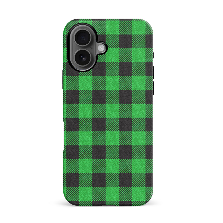 iPhone 16 Lumberjack Plaid Phone Case - Green