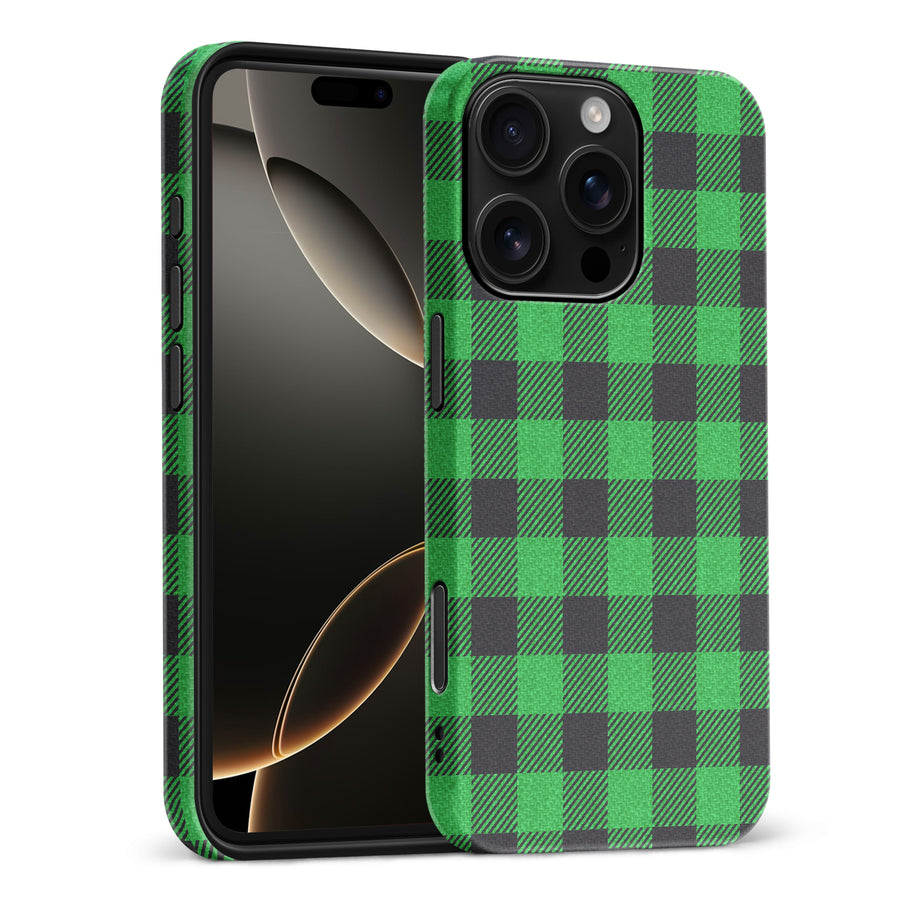 iPhone 16 Pro Max Lumberjack Plaid Phone Case - Green