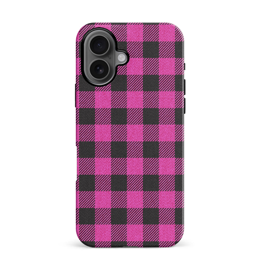 iPhone 16 Lumberjack Plaid Phone Case - Pink