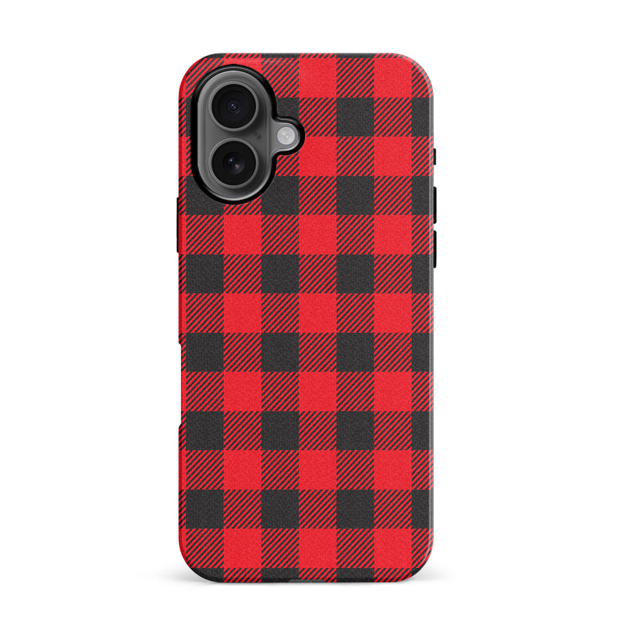 iPhone 16 Lumberjack Plaid Phone Case - Red