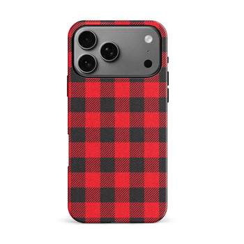 iPhone 17 Pro Max Lumberjack Plaid Phone Case Red
