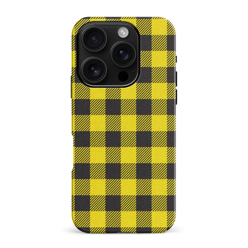 iPhone 16 Pro Max Lumberjack Plaid Phone Case - Yellow