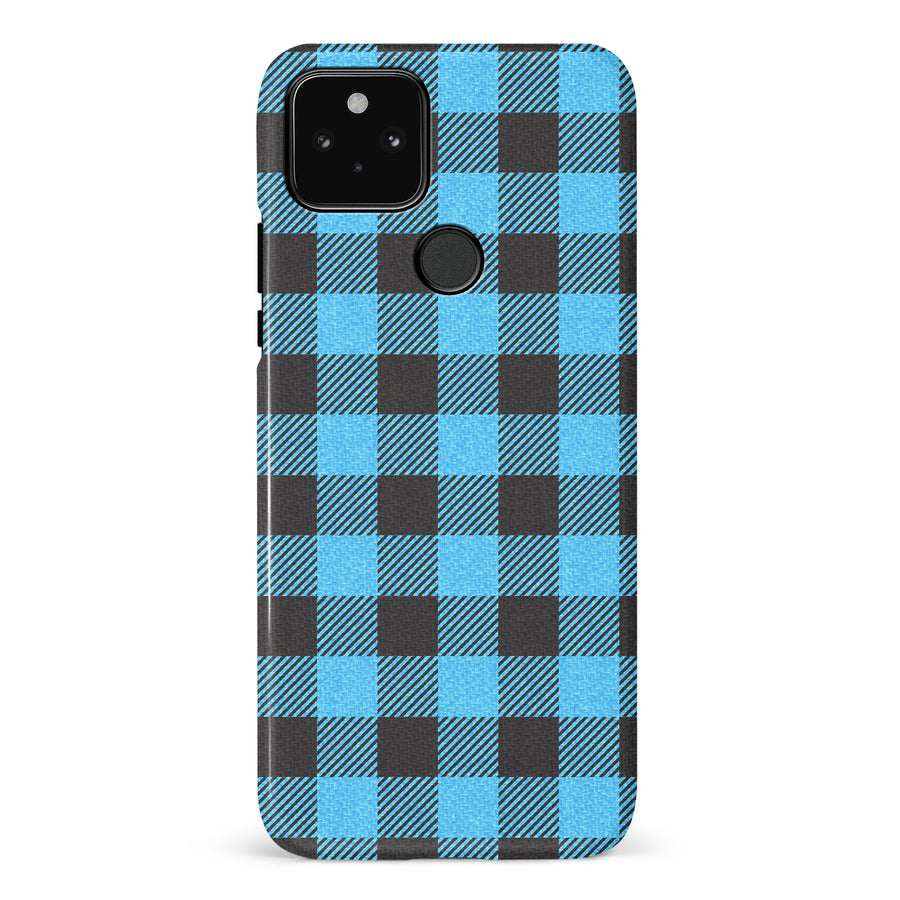 Google Pixel 5 Lumberjack Plaid Phone Case - Blue