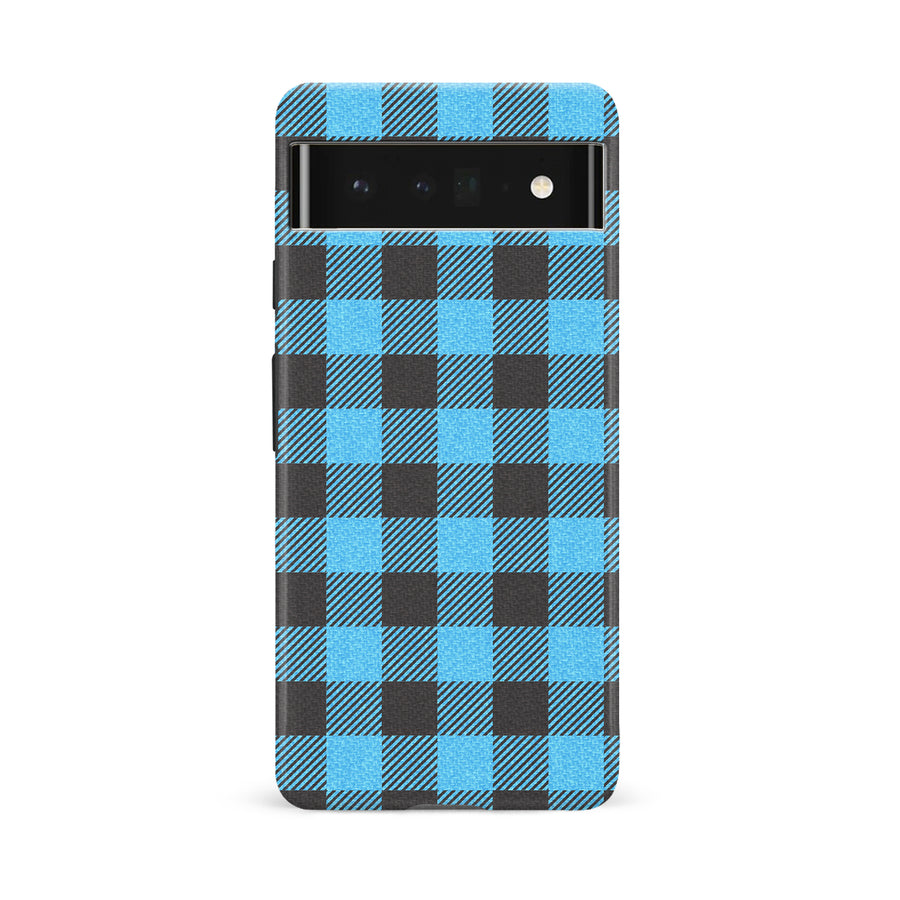 Google Pixel 6A Lumberjack Plaid Phone Case - Blue
