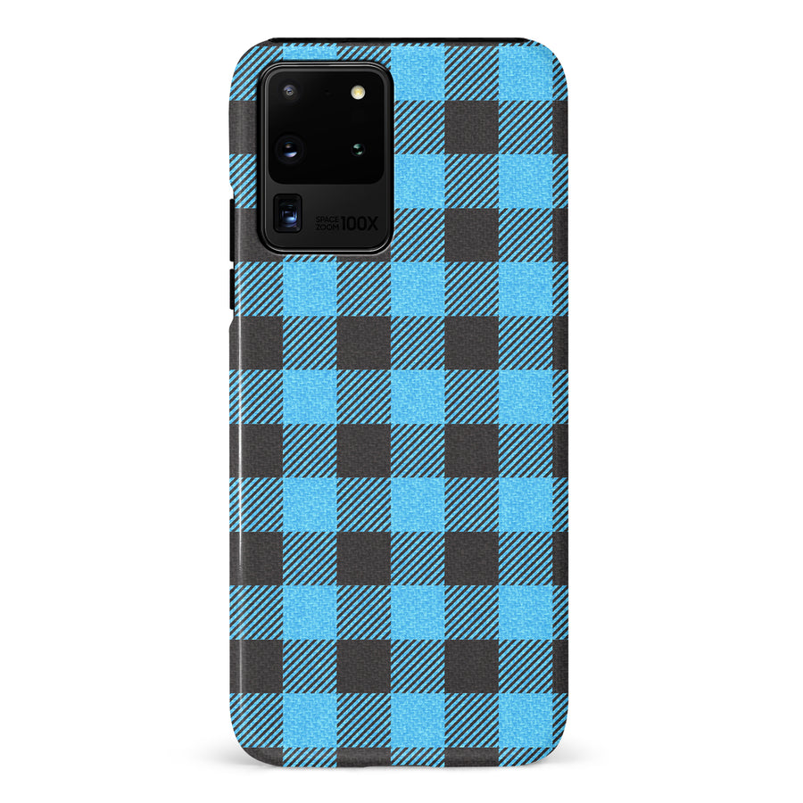 Samsung Galaxy S20 Ultra Lumberjack Plaid Phone Case - Blue