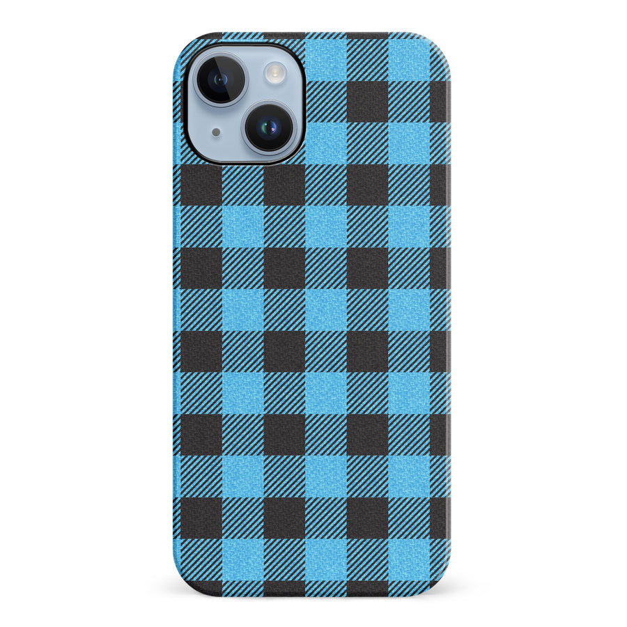 iPhone 14 Plus Lumberjack Plaid Phone Case - Blue