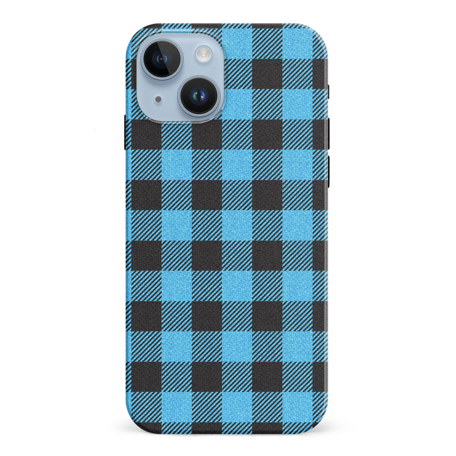 iPhone 15 Lumberjack Plaid Phone Case - Blue