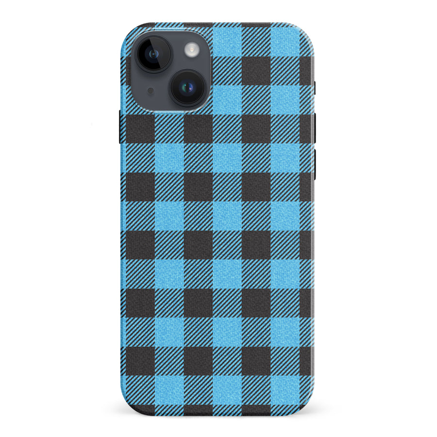 iPhone 15 Plus Lumberjack Plaid Phone Case - Blue