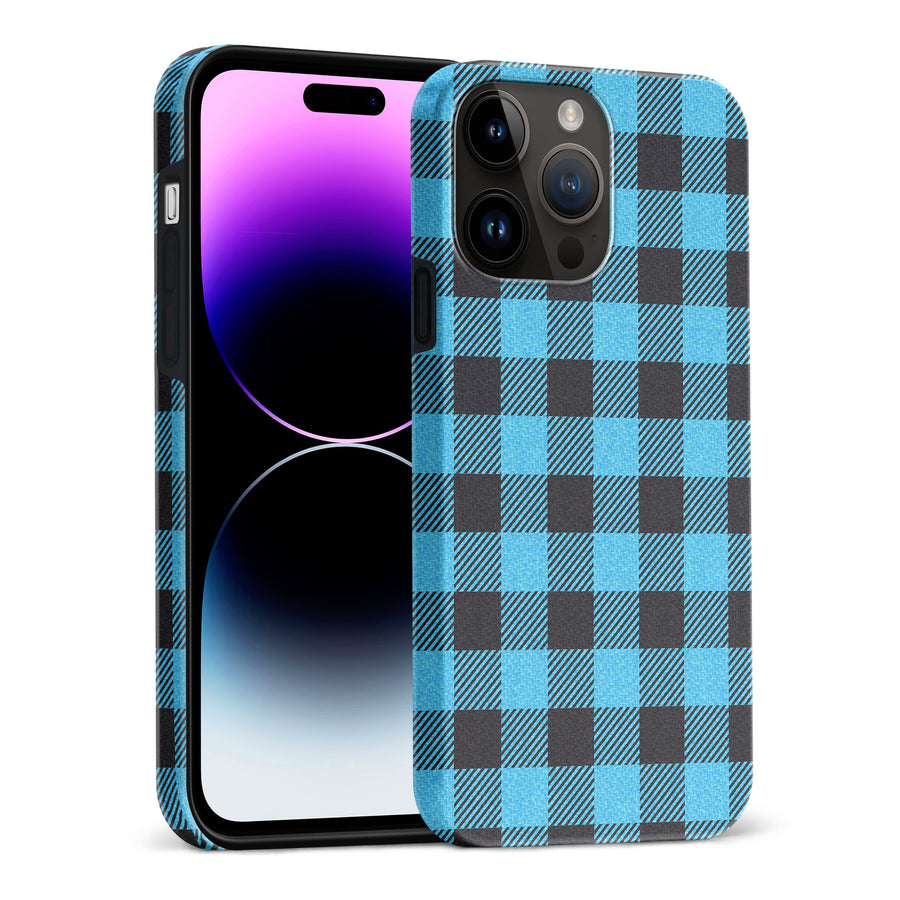 iPhone 15 Pro Max Lumberjack Plaid Phone Case - Blue