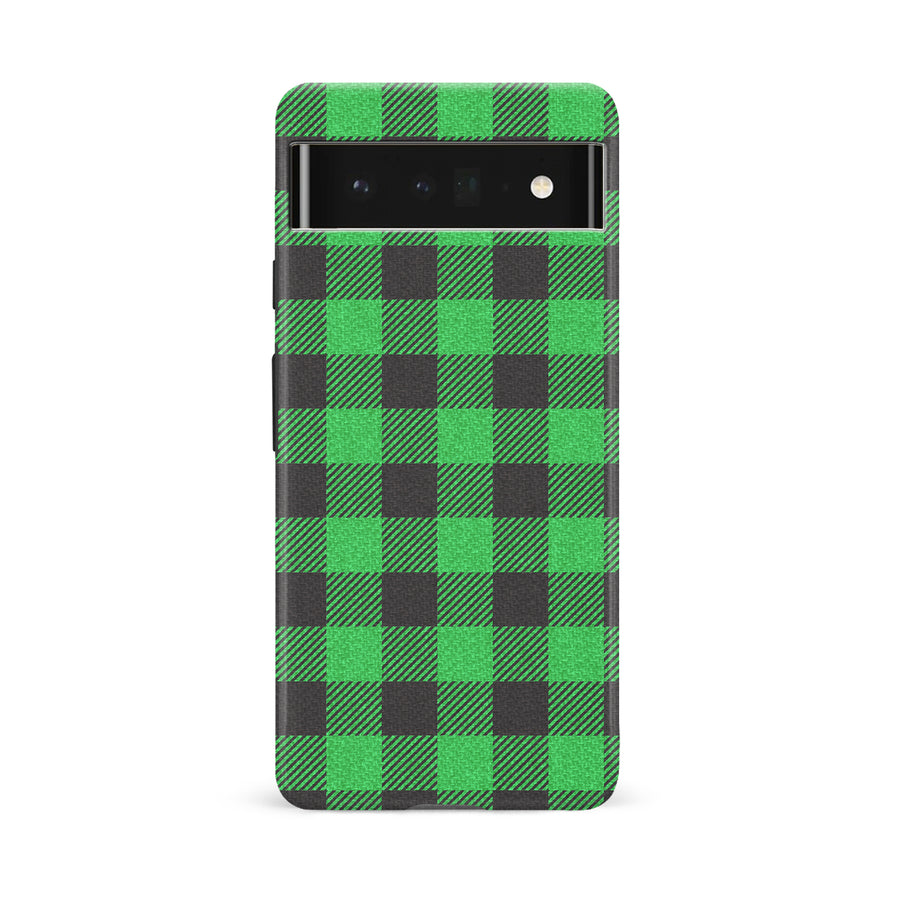 Google Pixel 6A Lumberjack Plaid Phone Case - Green