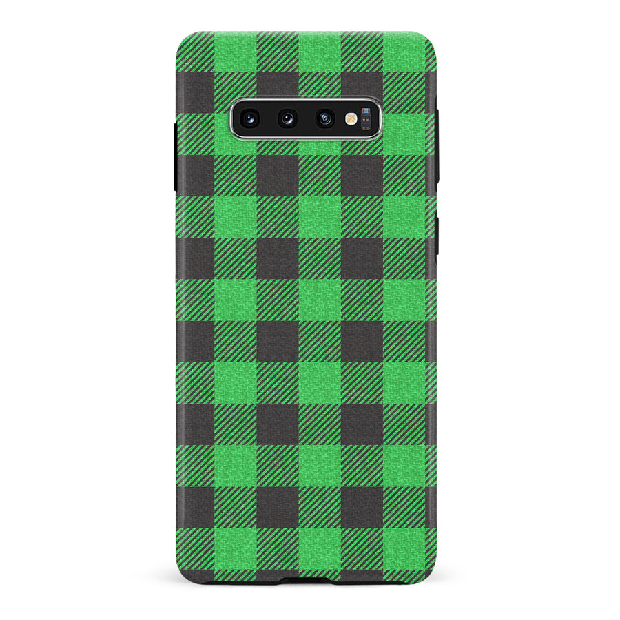 Samsung Galaxy S10 Lumberjack Plaid Phone Case - Green
