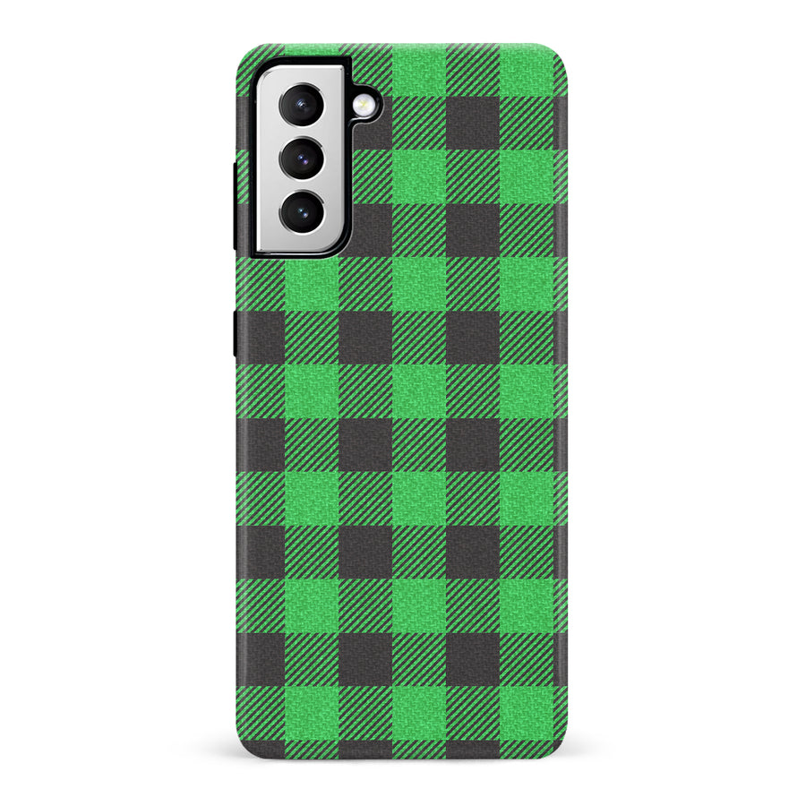Samsung Galaxy S21 Lumberjack Plaid Phone Case - Green