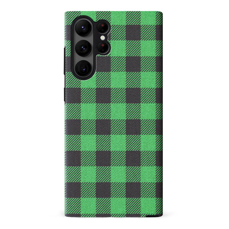 Samsung Galaxy S23 Ultra Lumberjack Plaid Phone Case - Green