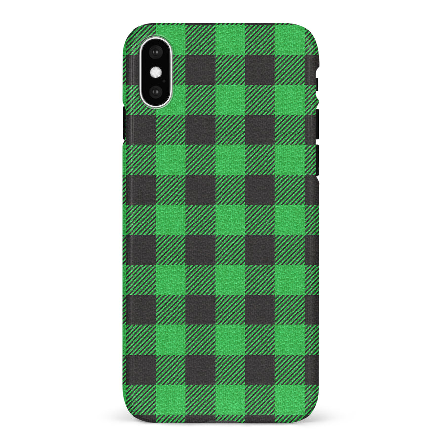 iPhone X/XS Lumberjack Plaid Phone Case - Green