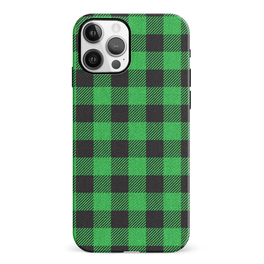 iPhone 12 Lumberjack Plaid Phone Case - Green