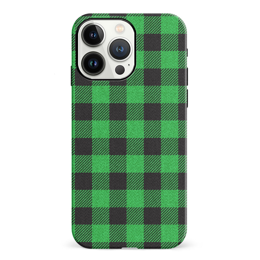 iPhone 13 Pro Lumberjack Plaid Phone Case - Green