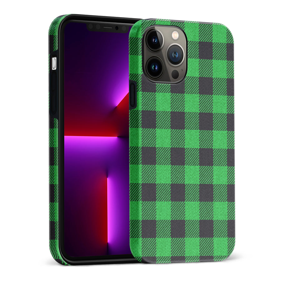 iPhone 13 Pro Max Lumberjack Plaid Phone Case - Green