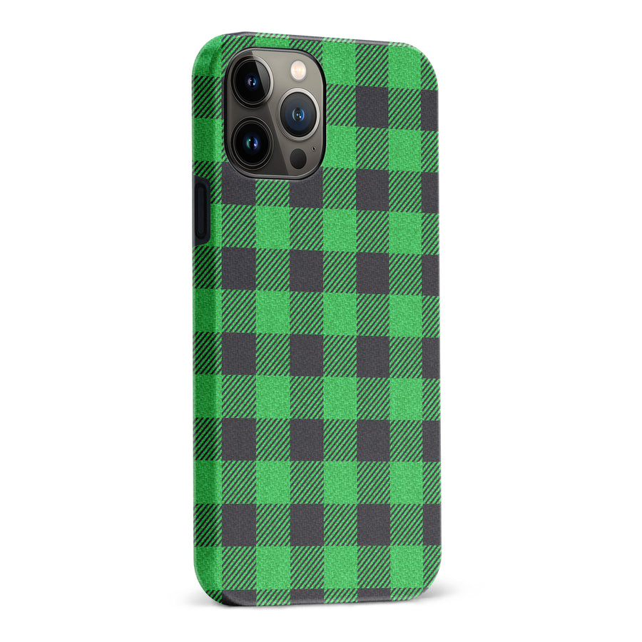 iPhone 13 Pro Max Lumberjack Plaid Phone Case - Green