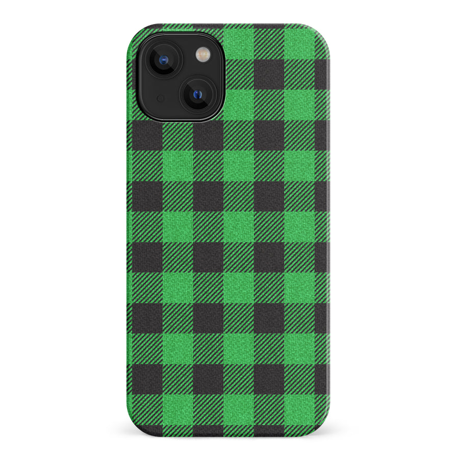 iPhone 14 Lumberjack Plaid Phone Case - Green