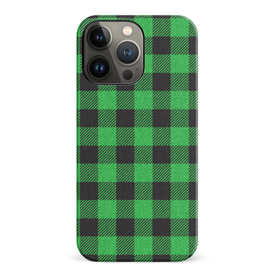 iPhone 14 Pro Lumberjack Plaid Phone Case - Green