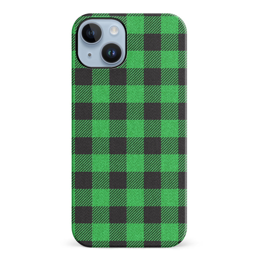 iPhone 14 Plus Lumberjack Plaid Phone Case - Green