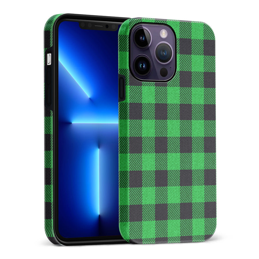 iPhone 14 Pro Max Lumberjack Plaid Phone Case - Green