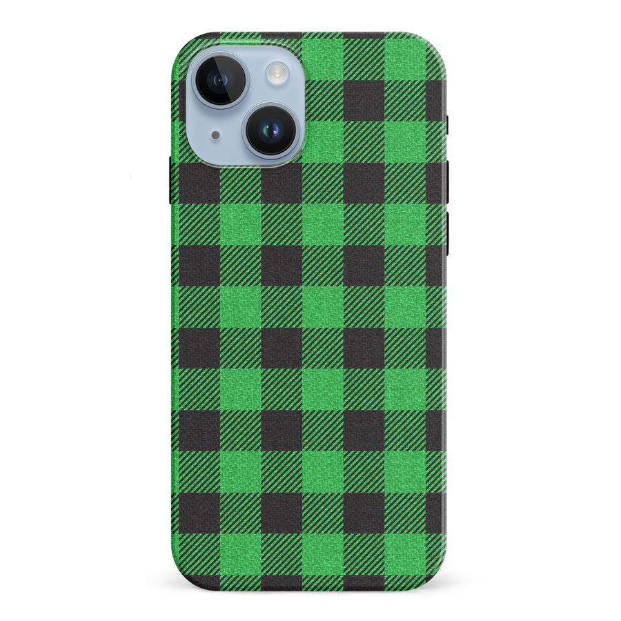 iPhone 15 Lumberjack Plaid Phone Case - Green