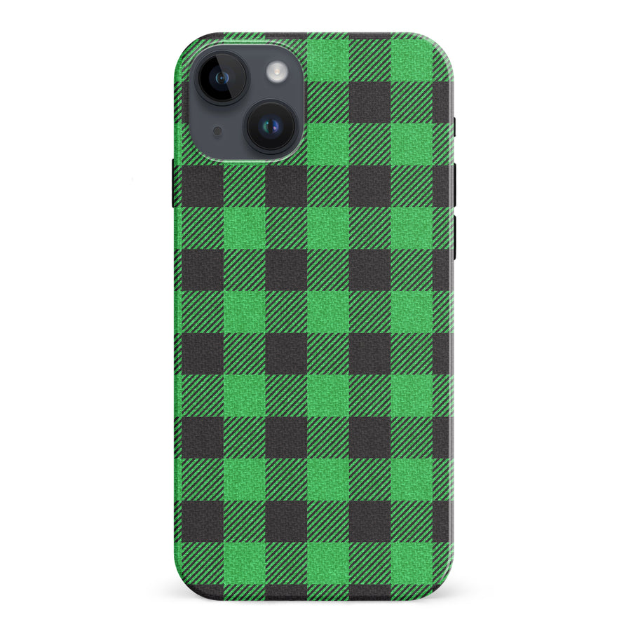 iPhone 15 Plus Lumberjack Plaid Phone Case - Green