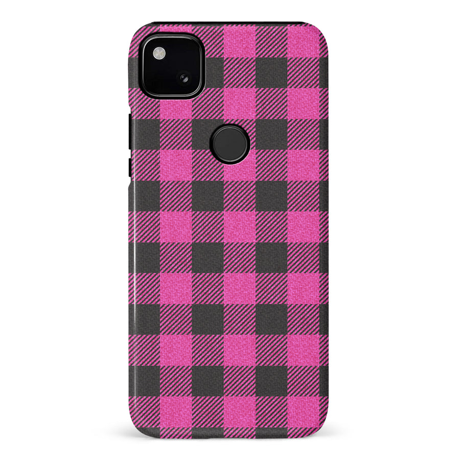 Google Pixel 4A Lumberjack Plaid Phone Case - Pink