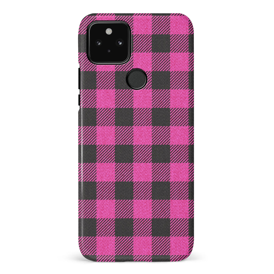 Google Pixel 5 Lumberjack Plaid Phone Case - Pink