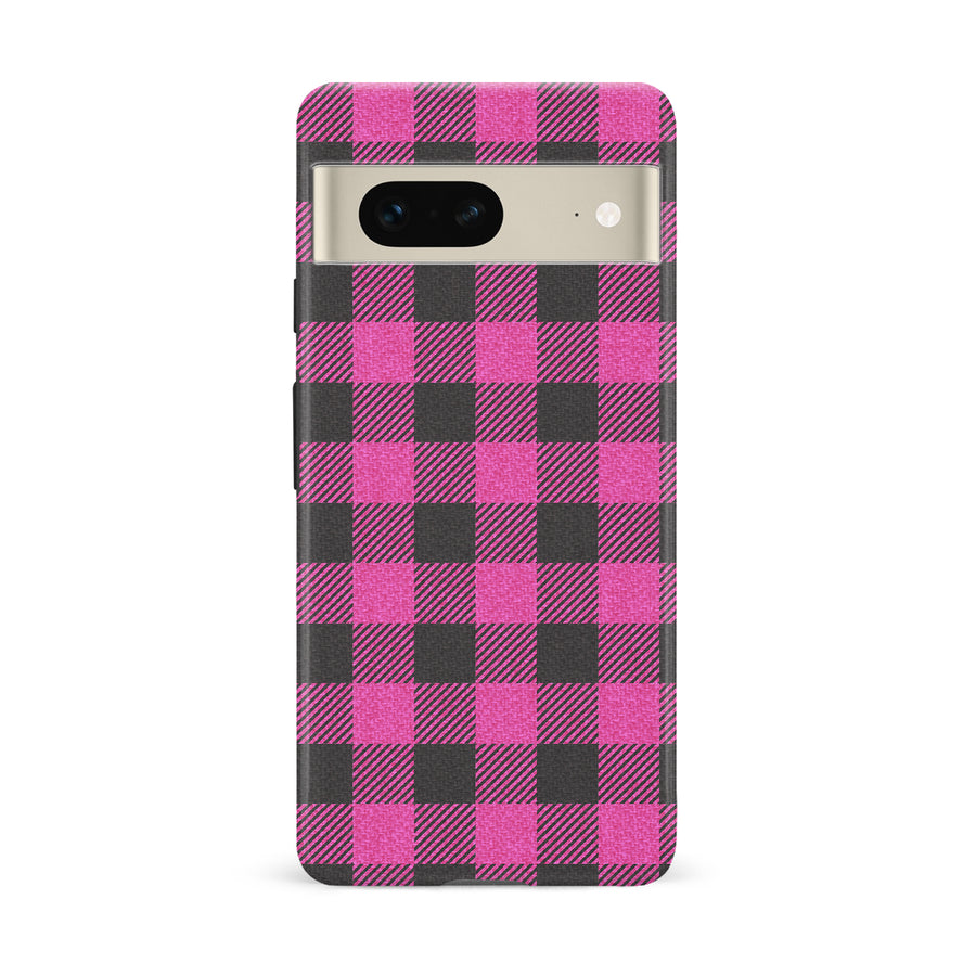 Google Pixel 7 Lumberjack Plaid Phone Case - Pink