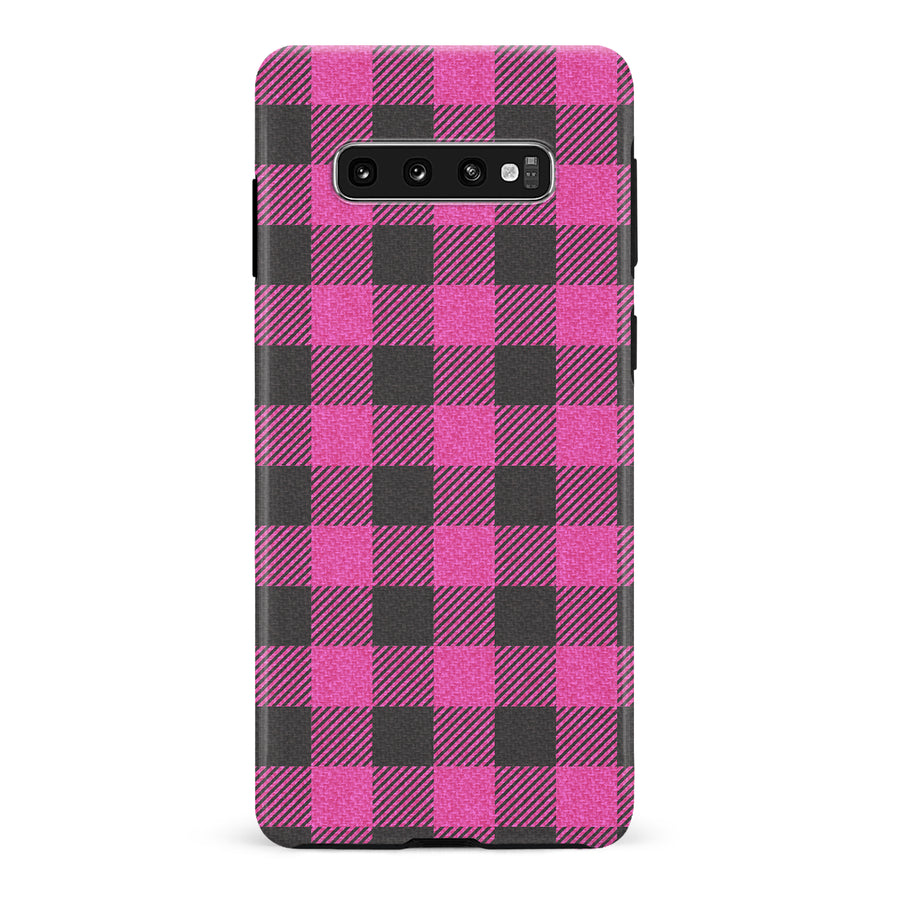 Samsung Galaxy S10 Plus Lumberjack Plaid Phone Case - Pink
