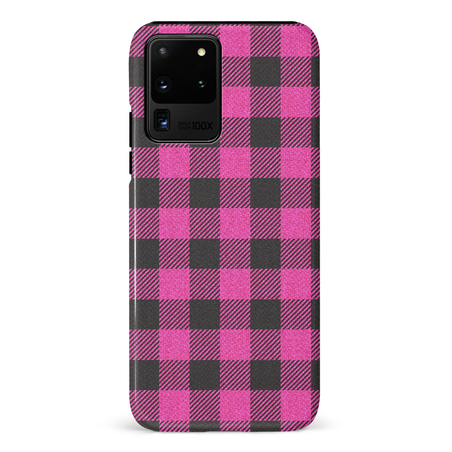 Samsung Galaxy S20 Ultra Lumberjack Plaid Phone Case - Pink