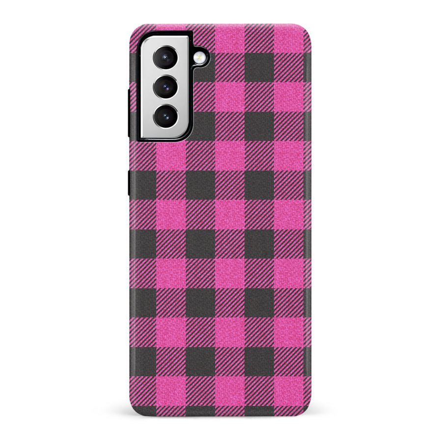 Samsung Galaxy S21 Lumberjack Plaid Phone Case - Pink