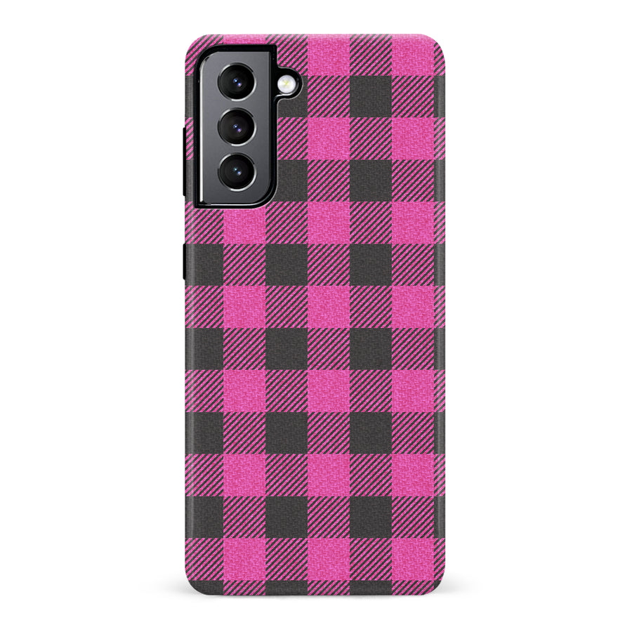 Samsung Galaxy S22 Lumberjack Plaid Phone Case - Pink