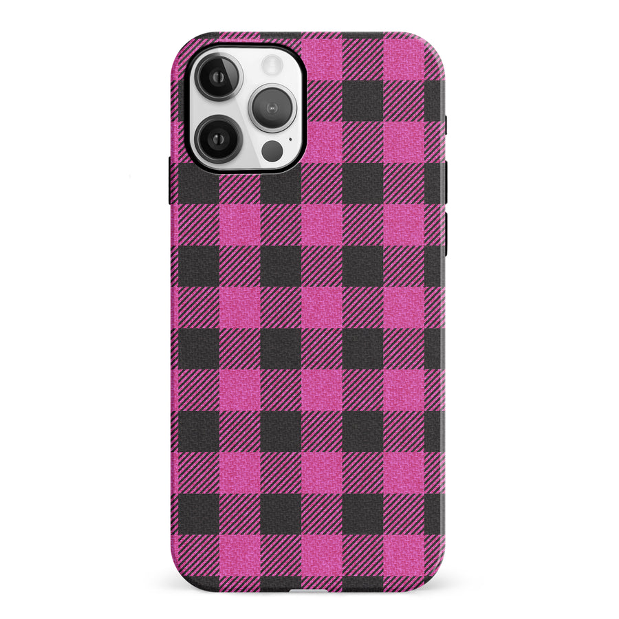 iPhone 12 Lumberjack Plaid Phone Case - Pink